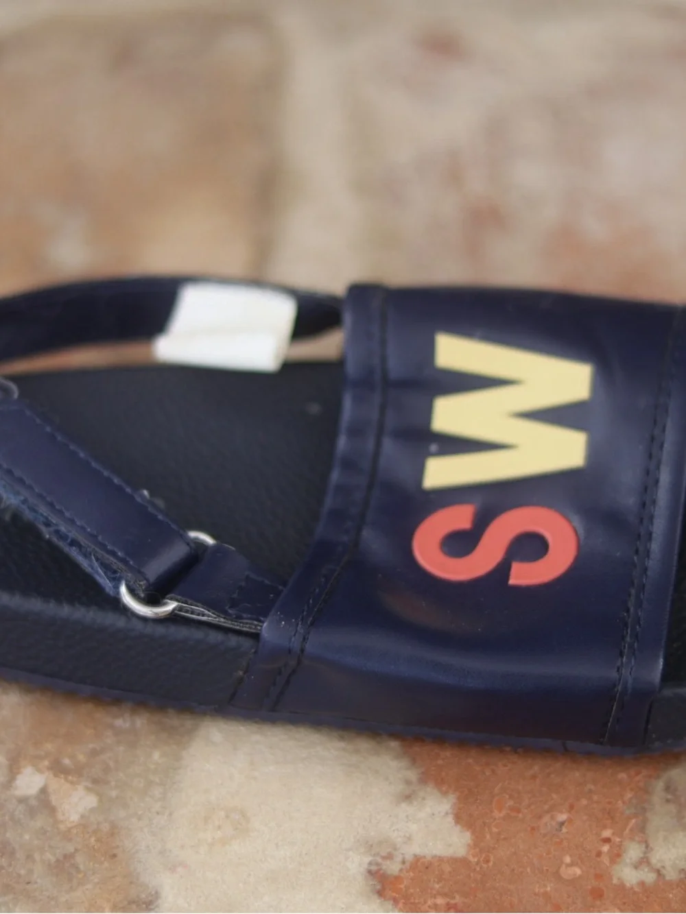 Gymboree Navy Slide Sandals with Colorful Lettering